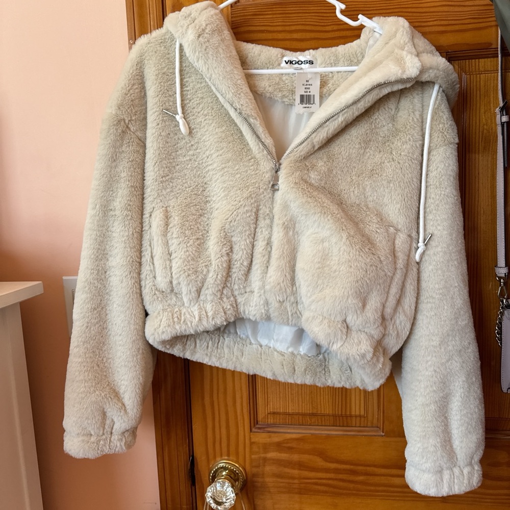 Vigoss Beige Fuzzy Jacket